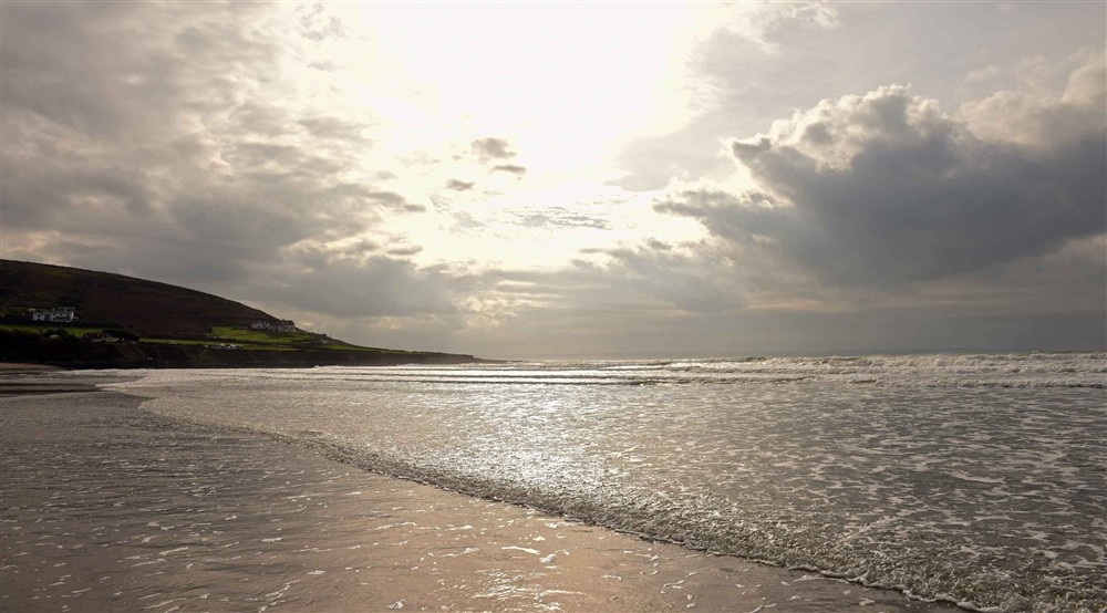 View across the beach at Cloud Farmhouse in Lynton, Devon