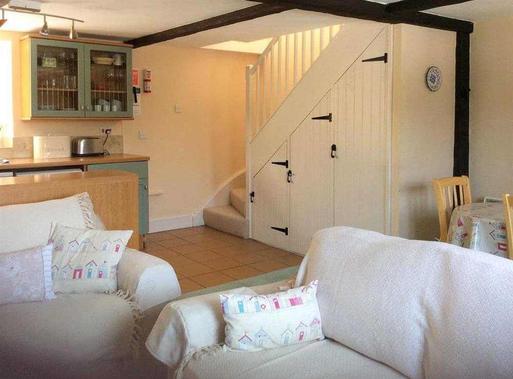 Welcoming cosy living area at Clouseau Cottage in Lyme Regis, Dorset., Great Britain