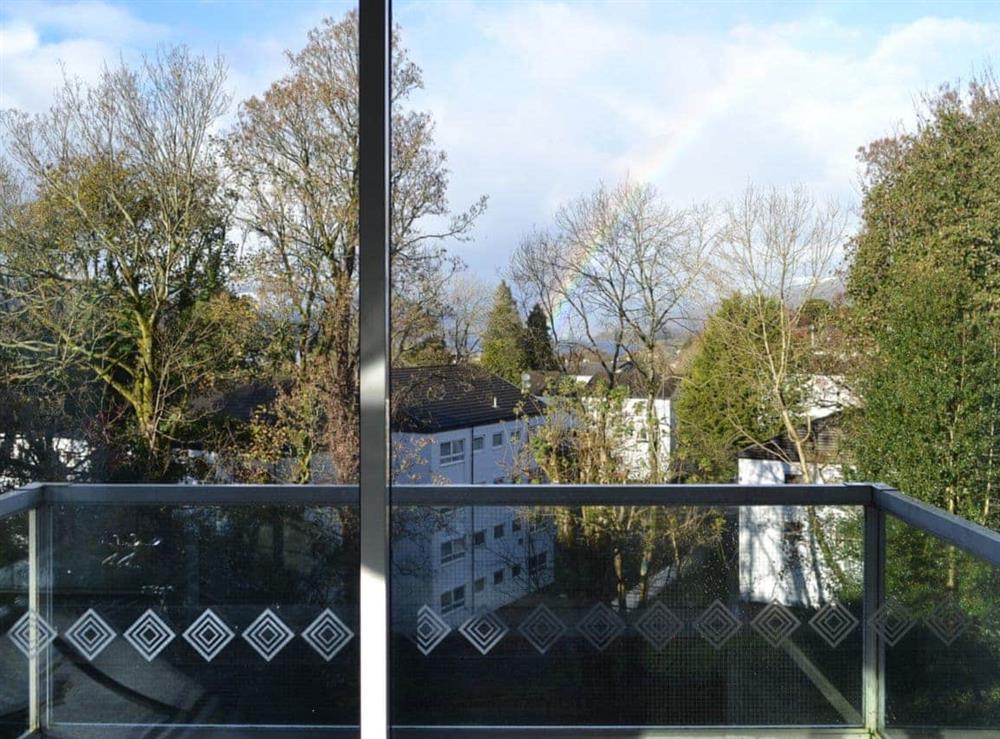 Balcony with view at Cloverley in Bowness-on-Windermere, Cumbria