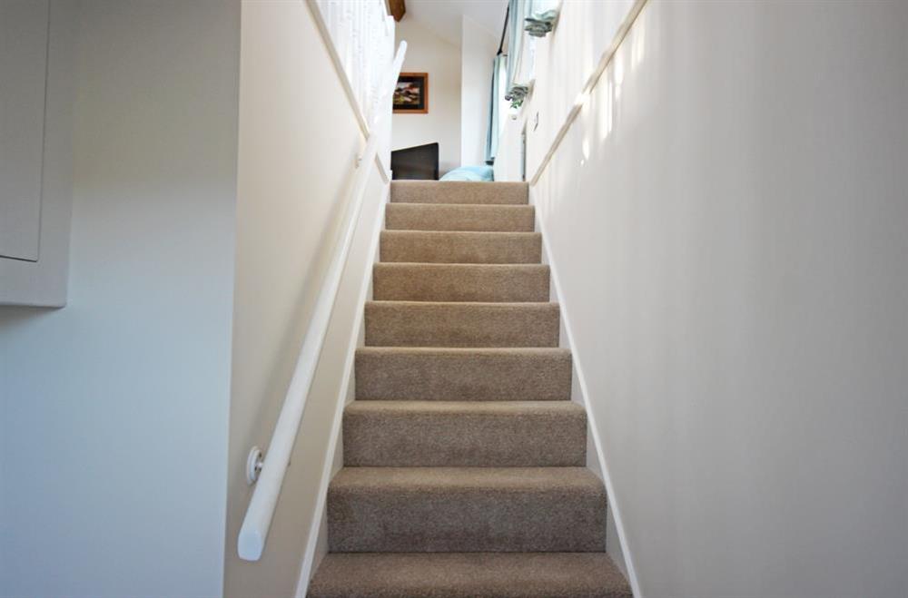 Stairs to the living accommodation, which is all at first floor level at Cloverwell in , Nr Kingsbridge