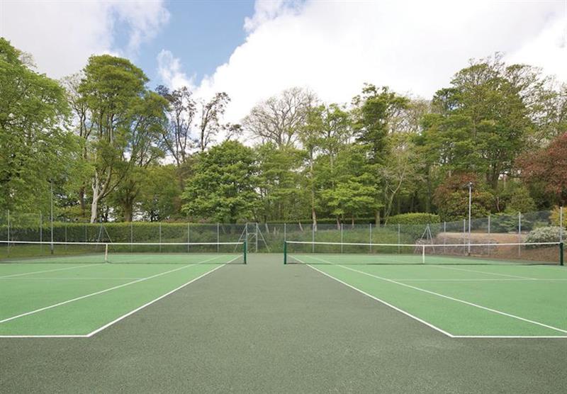 Tennis courts at Clowance Estate and Country Club in Camborne, Cornwall
