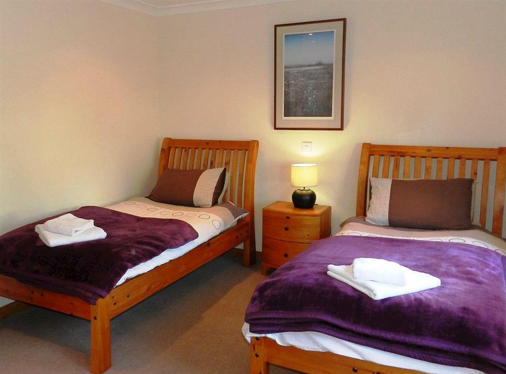 Twin bedroom at Cloy Lodge in Brodick, Isle of Arran, Scotland