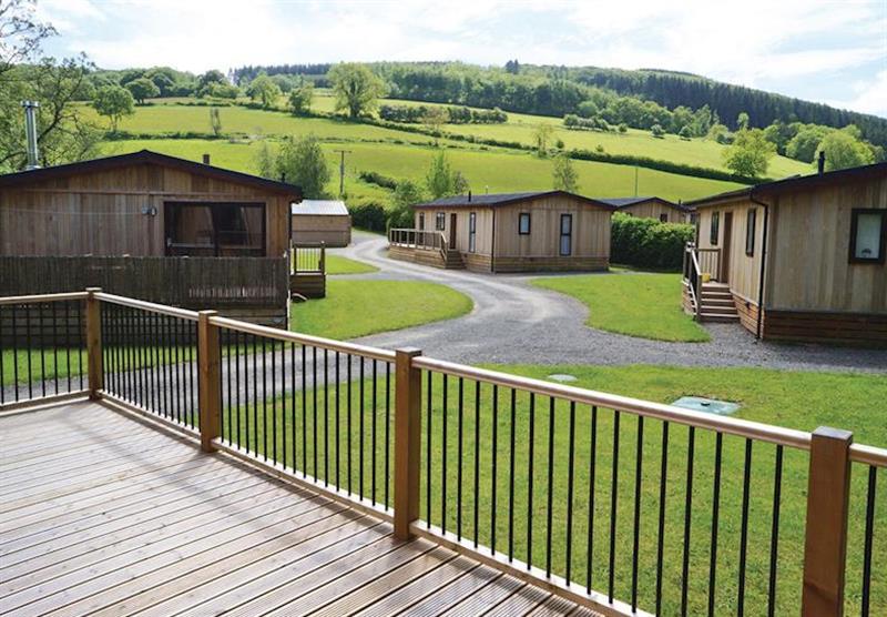 The park setting at Clun Valley Lodges in Clunton, Shropshire