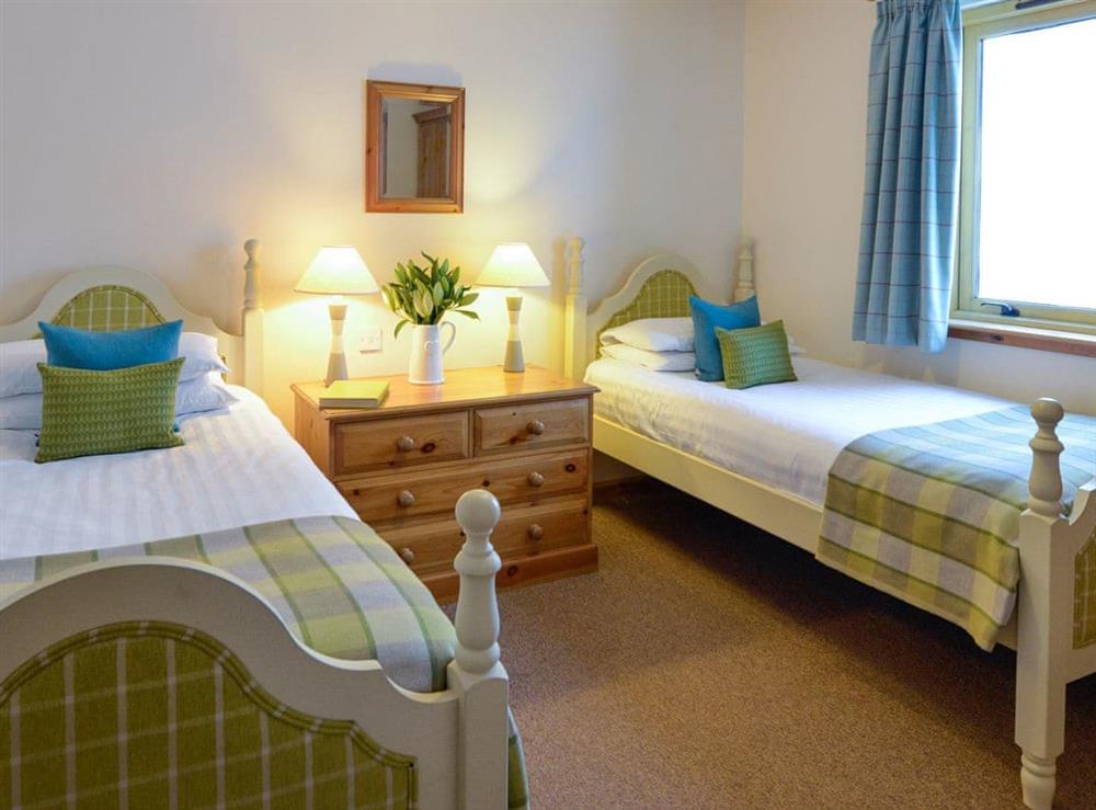 Comfortable twin bedroom at Cluny in Aberfeldy, Perthshire