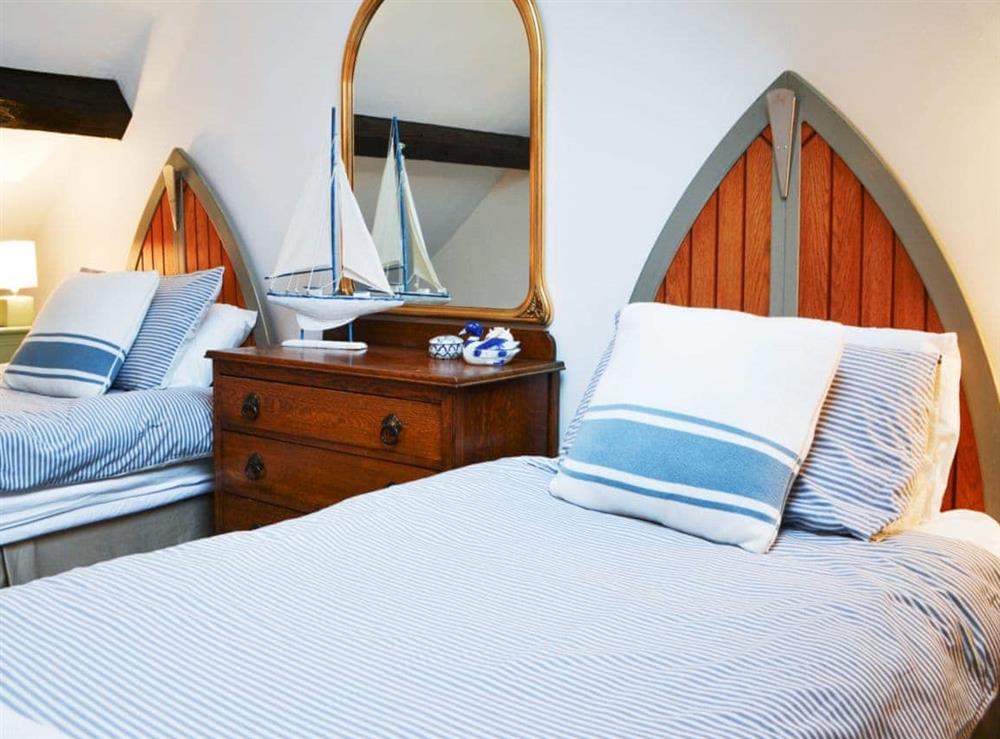 Well-appointed twin bedded room at Clutter Cottage in Druridge by-the-Sea, Northumberland., Great Britain