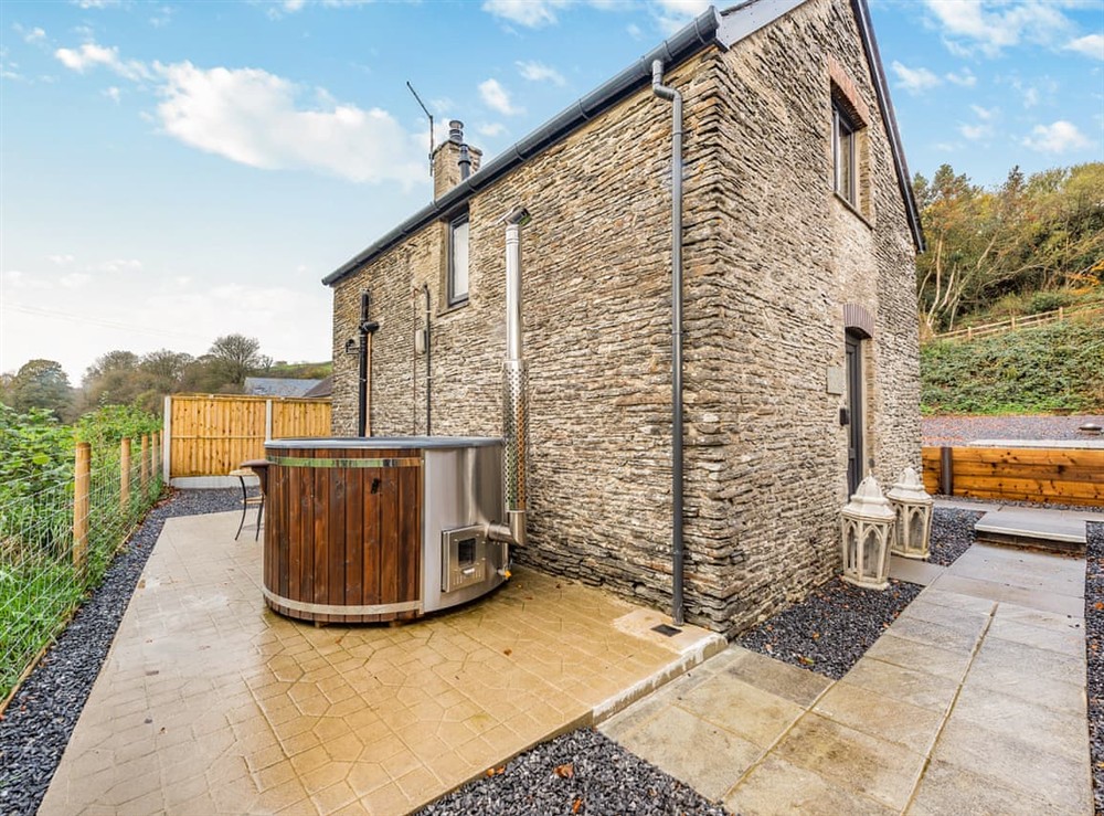 Hot tub at Coach House in Cribyn, Lampeter, Dyfed