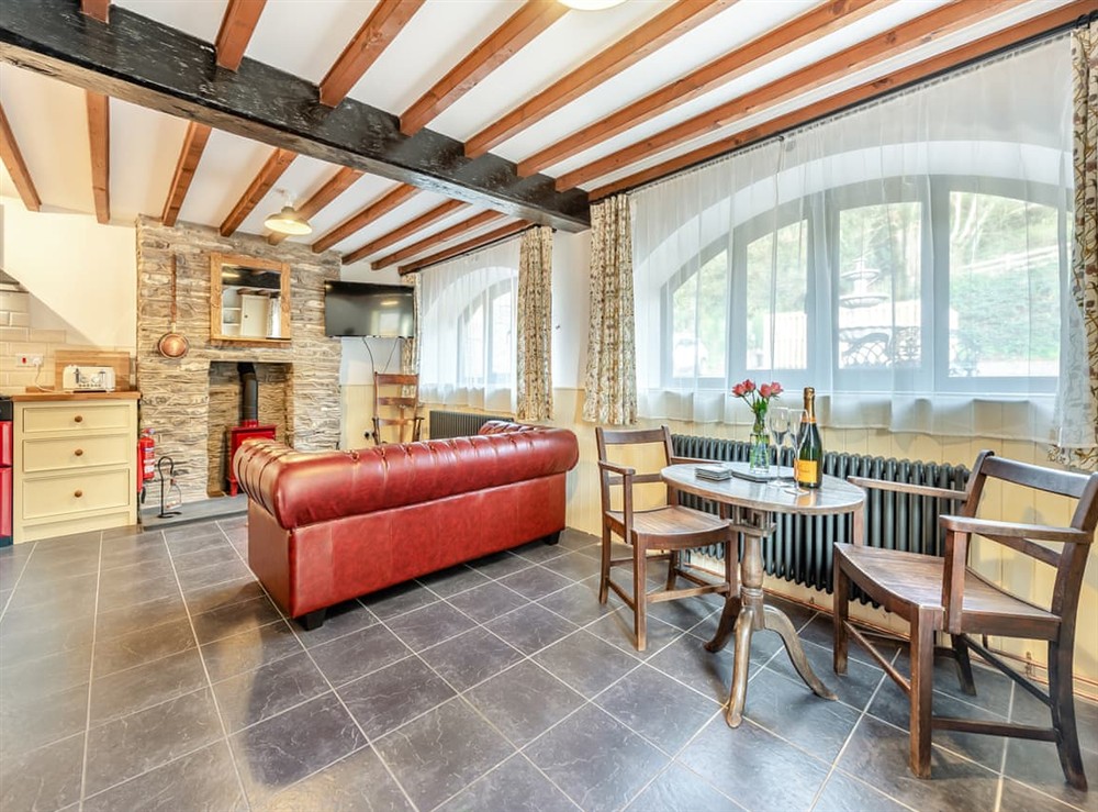 Open plan living space at Coach House in Cribyn, Lampeter, Dyfed