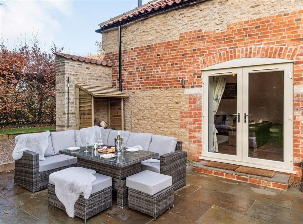 Sitting-out-area at Coach House in Dorrington, near Lincoln, Lincolnshire