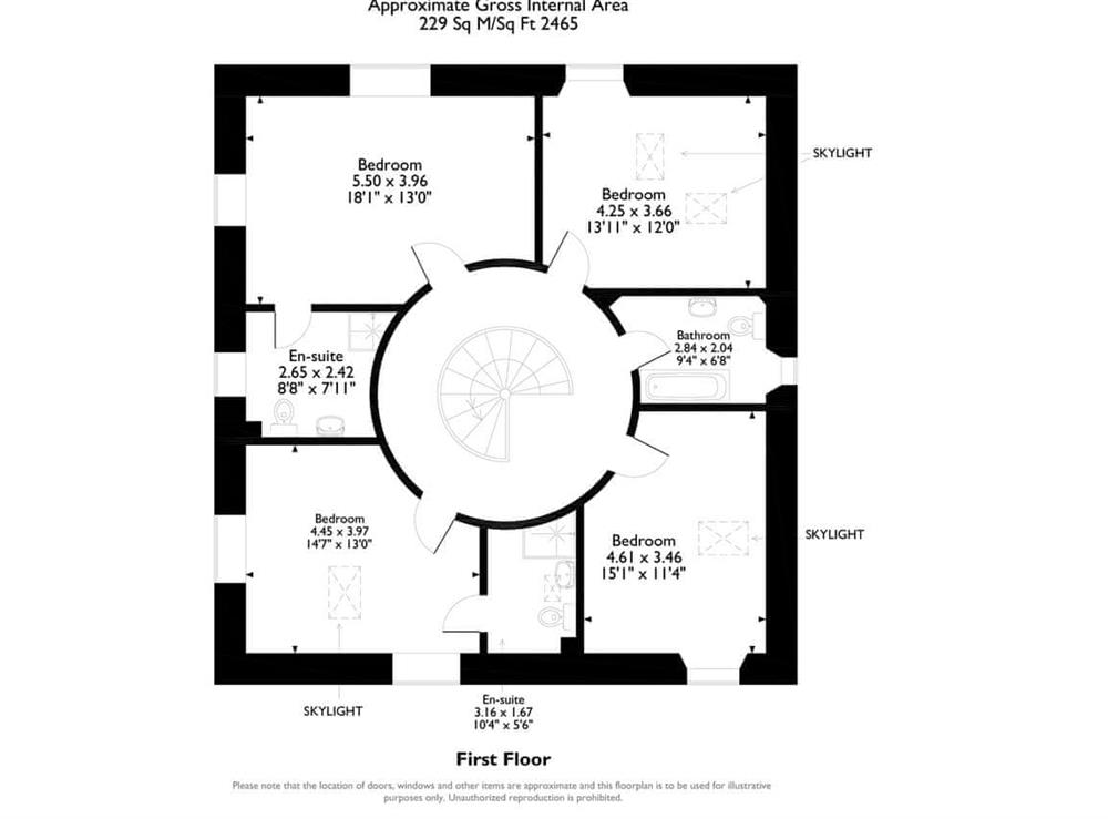 Floor plan of first floor at Coach House in Greystoke, Cumbria