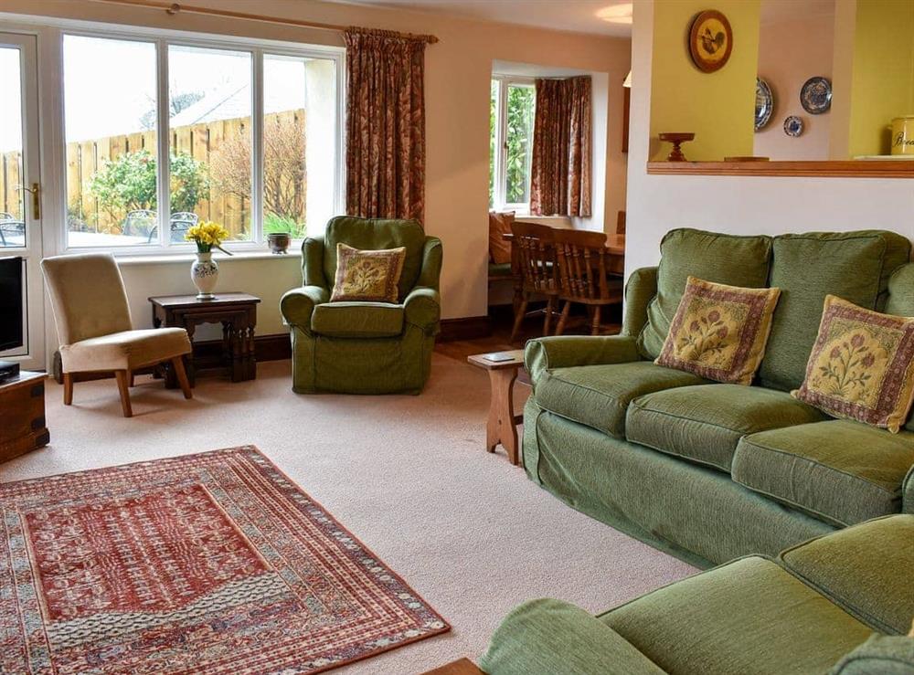 Spacious living and dining area at Coach House in Loddiswell, Nr Kingsbridge, South Devon., Great Britain