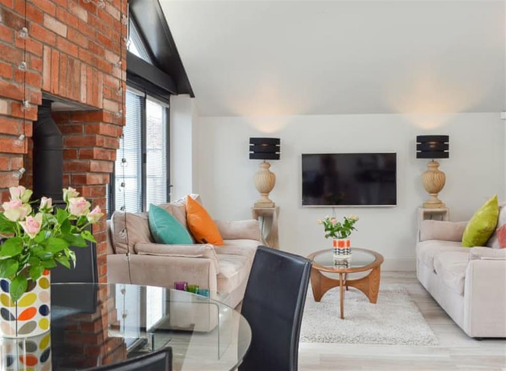 Stylish open-plan living space at Coach House in Lytham St Annes, Lancashire