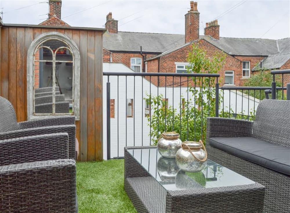 Terrace with high quality outdoor furniture at Coach House in Lytham St Annes, Lancashire