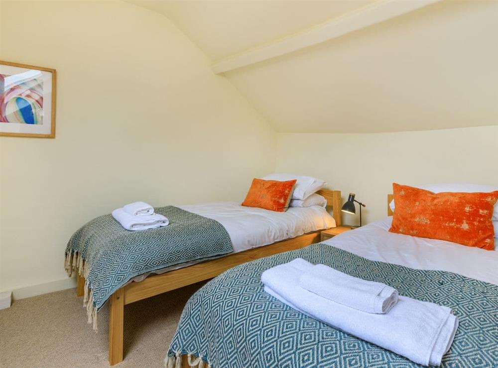 Twin bedroom at Coach House Retreat in Burton Bradstock, near Bridport, Dorset