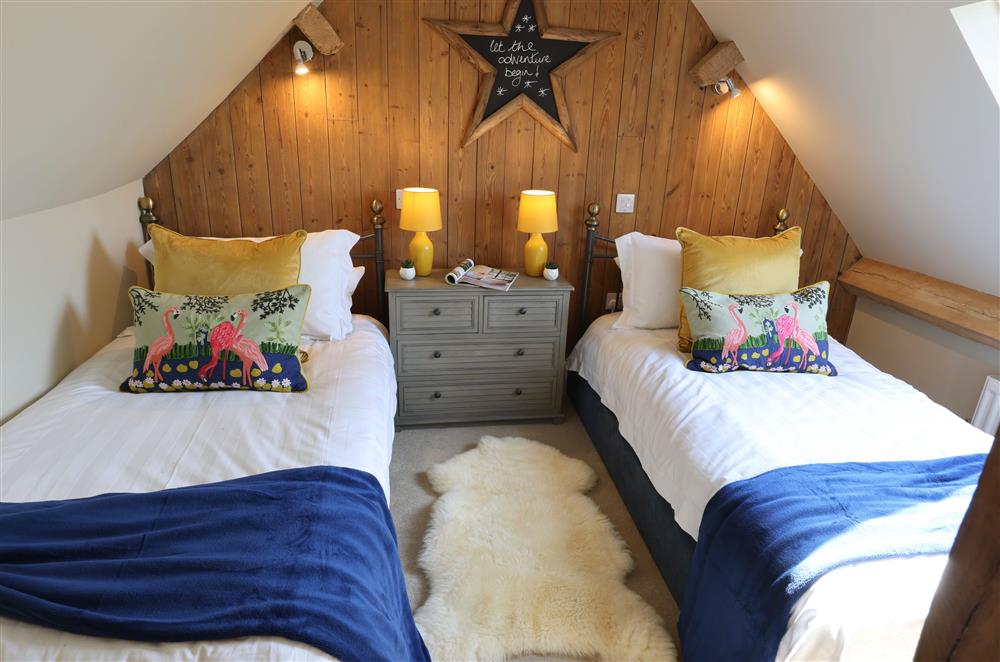 Bedroom three on the first floor, with twin 3’ single beds  at Coach House, Walton, Near Stratford-upon-Avon