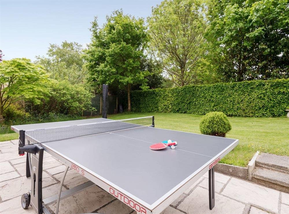 Outdoor table tennis at Coach House in Wareham, Dorset., Great Britain