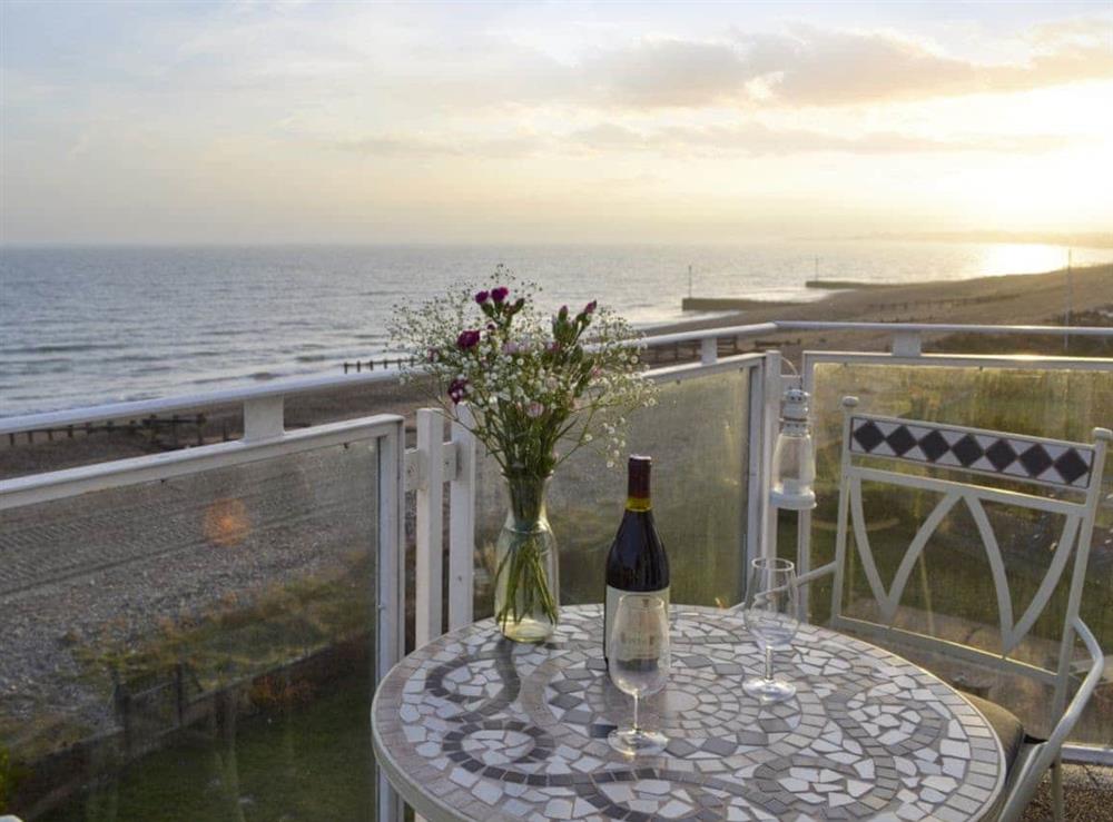 Wonderful views from the balcony at Coast Lodge in Pevensey Bay, East Sussex