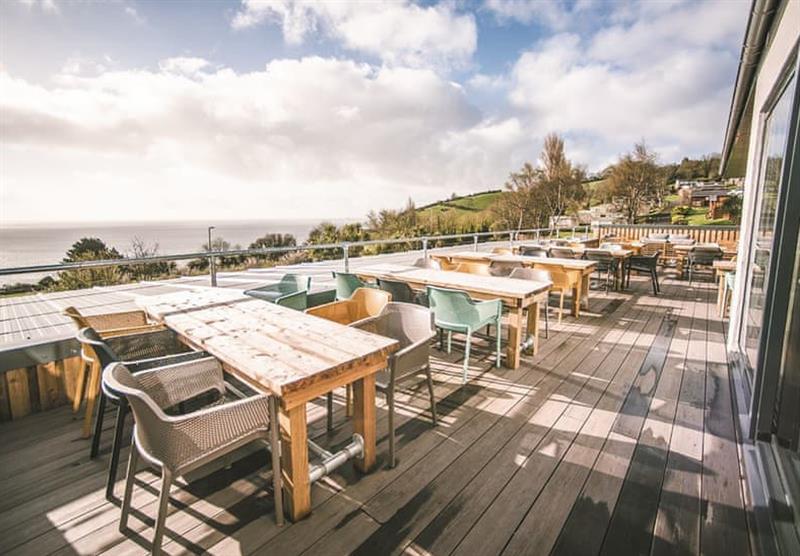 Outdoor seating, with views! at Coast View Holiday Park in Shaldon, South Devon