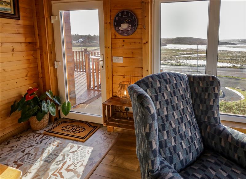 This is the living room at Coastal Cabin, Bunbeg
