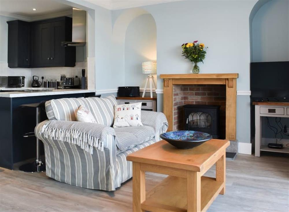 Comfortable and cosy living area at Coastguard Cottage in Dawlish, Devon