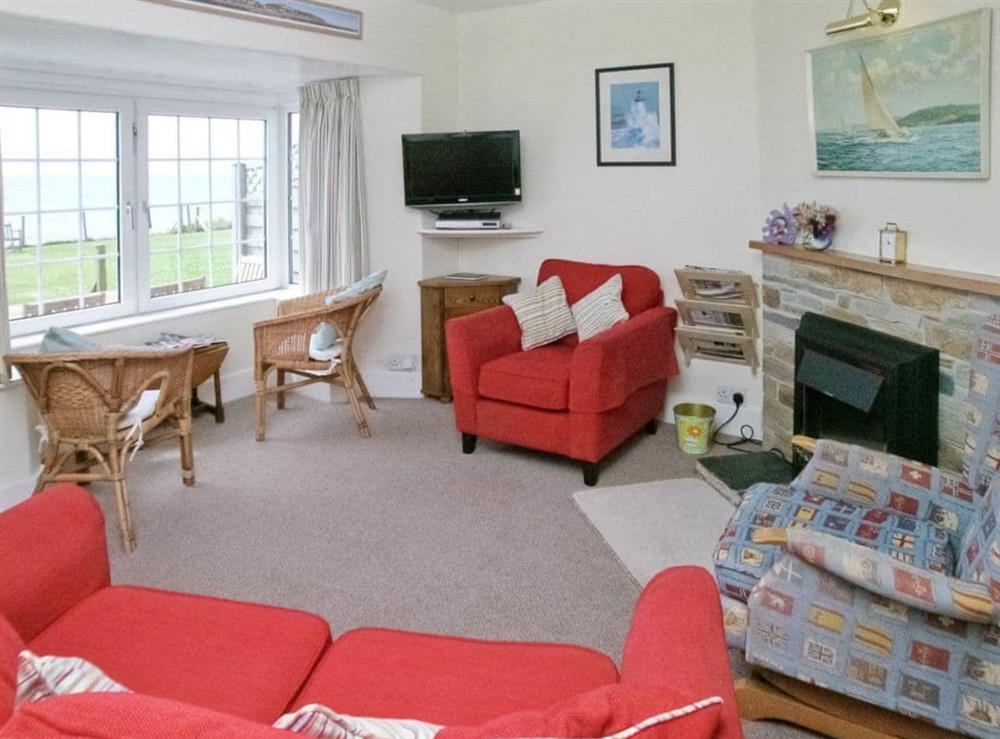 Living room at Coastguard Cottage in Downderry, near Looe, Cornwall