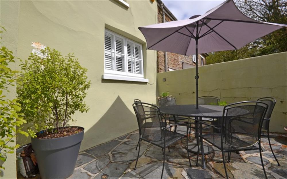 Another view of the patio area. at Cob Cottage in Kingsbridge