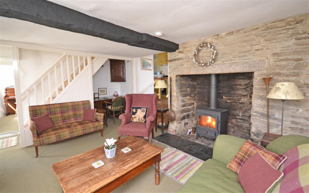 The lounge. at Cob Cottage in Kingsbridge