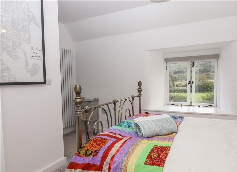One of the 2 bedrooms at Cob Cottage, Liverton near Bovey Tracey