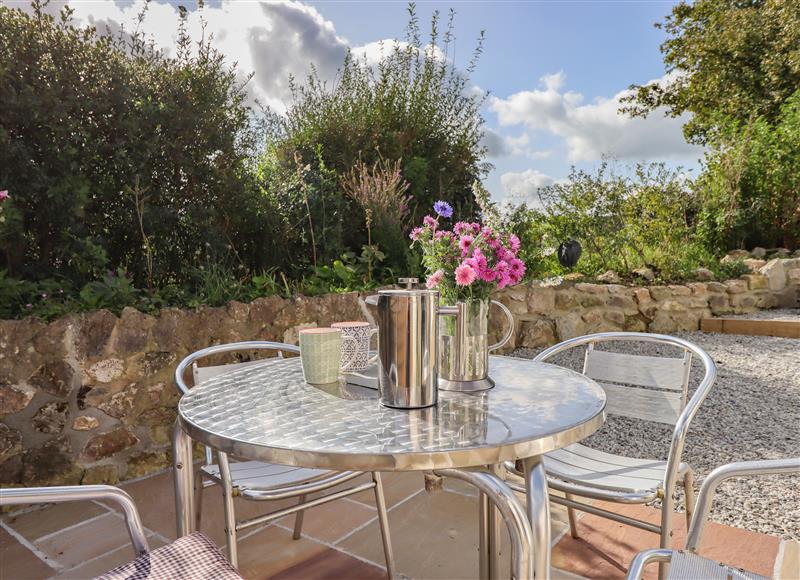 The patio in Cob Cottage at Cob Cottage, Liverton near Bovey Tracey