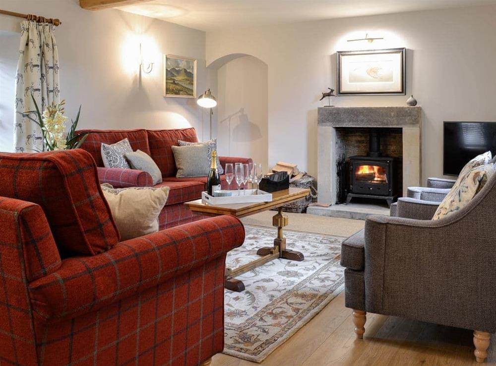 Tastefully furnished living room at Cobblers Cottage in Ripley, near Harrogate, North Yorkshire