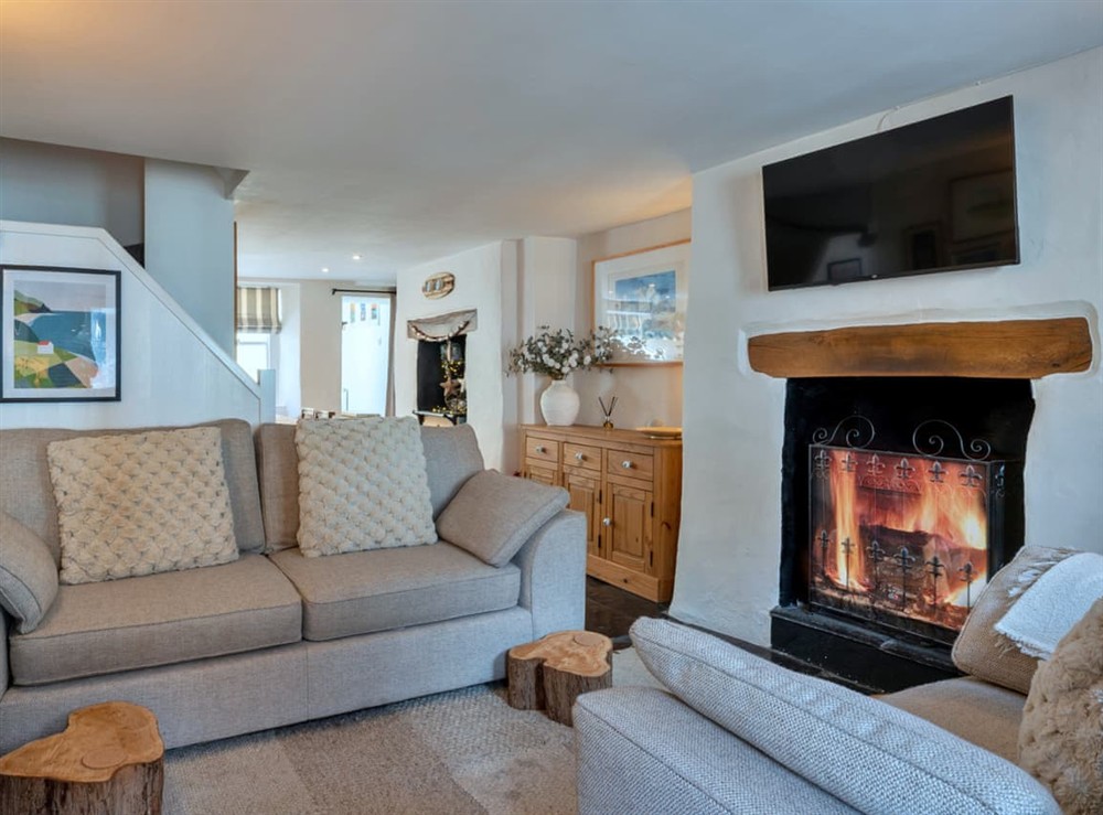 Living room at Cobblestone Cottage in Kingsand and Cawsand, Cornwall