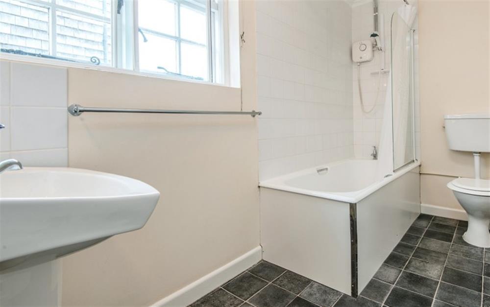 Family bathroom access from hallway and bedroom 2 at Cobblestones in Lyme Regis