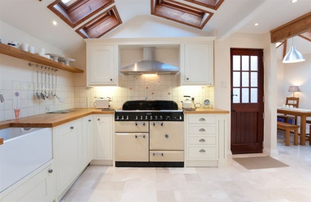 Kitchen area at Cobblestones in St Mawes, Cornwall
