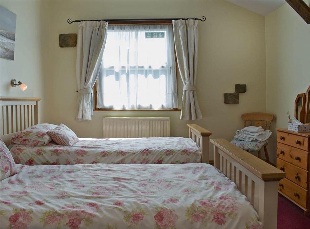 Comfortable twin bedroom with en-suite bathroom at Coble  in Staithes, near Whitby, Cleveland