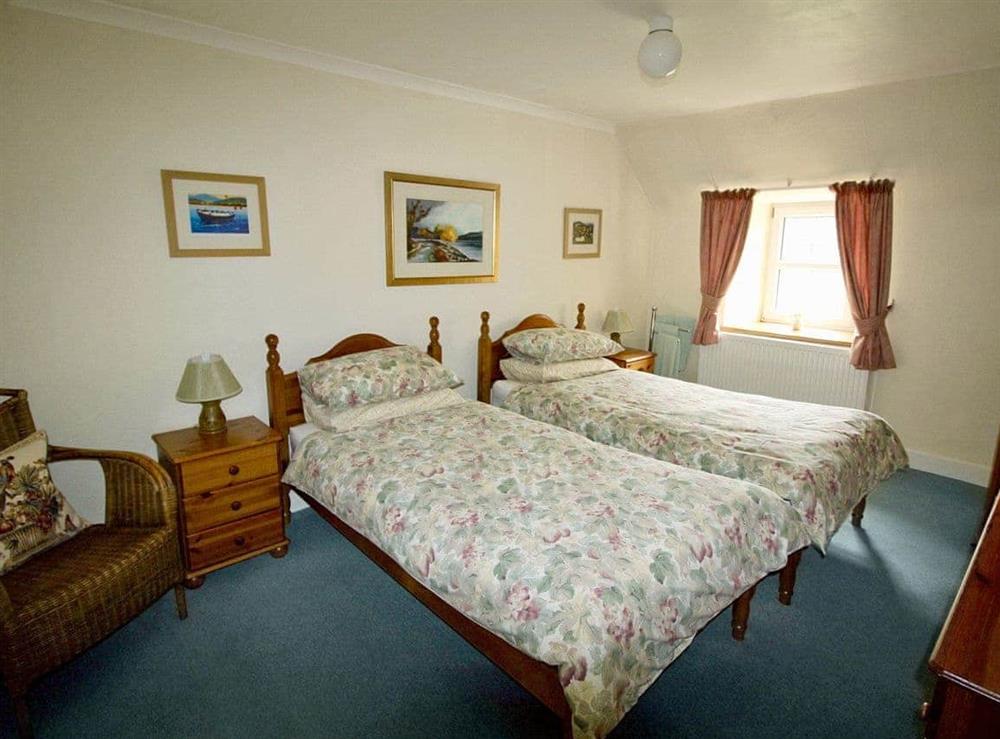 Comfortable twin bedroom at Coelard Farmhouse in Appin, Argyll., Great Britain