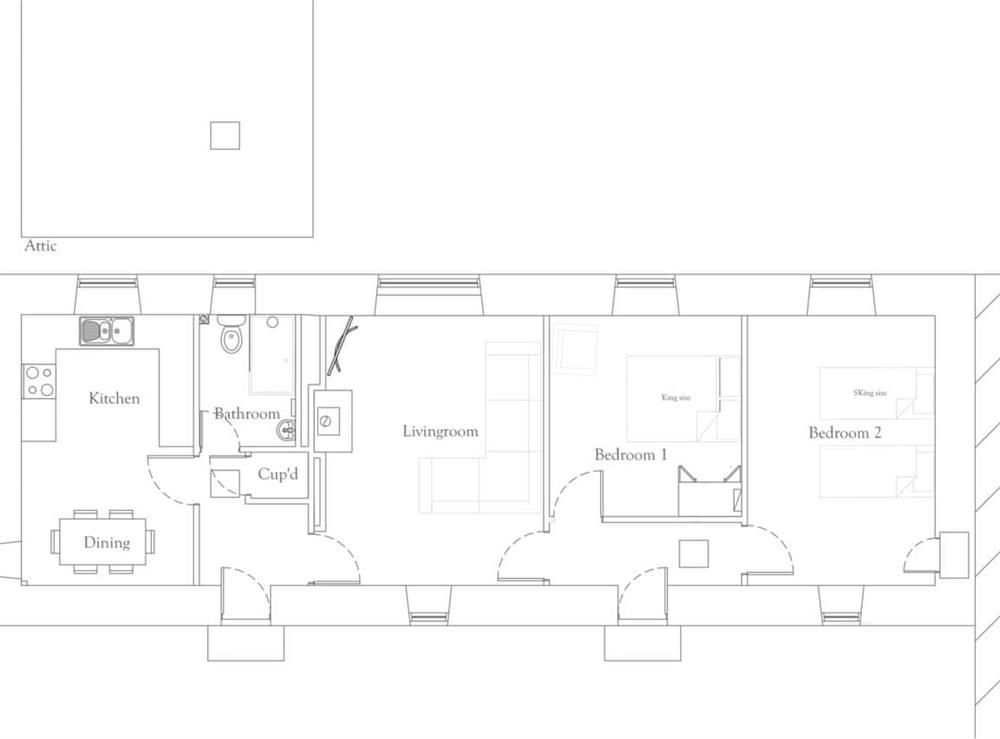 Floor plan at Coinean Cottage in Loch Ruthven, Inverness-Shire