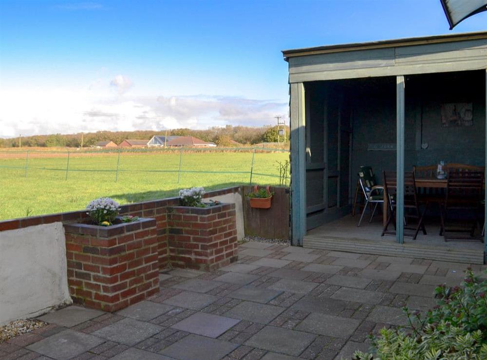 Patio with sitting out area at Coles Retreat in Anderby Creek, near Skegness, Lincolnshire