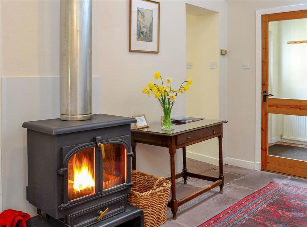 Cosy wood burner in the hall at Collalis in Gartocharn, near Balloch, Dumbartonshire