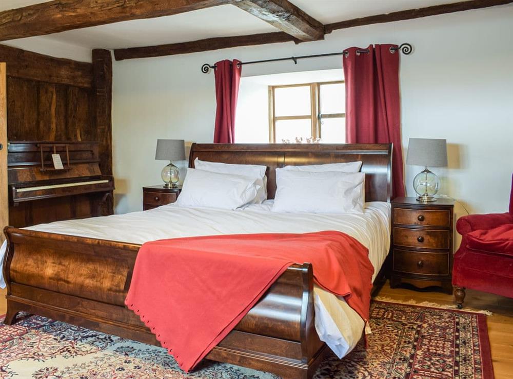 Double bedroom at Colstey Farmhouse in Clun, near Bishops Castle, Shropshire
