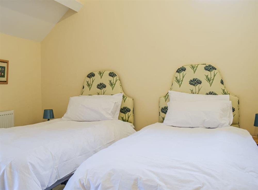 Twin bedroom at Colstey Farmhouse in Clun, near Bishops Castle, Shropshire