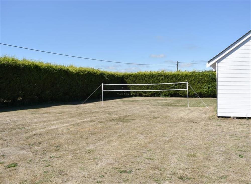 Badminton area at Colts Close Cottage in East Burton, near Wool, Dorset
