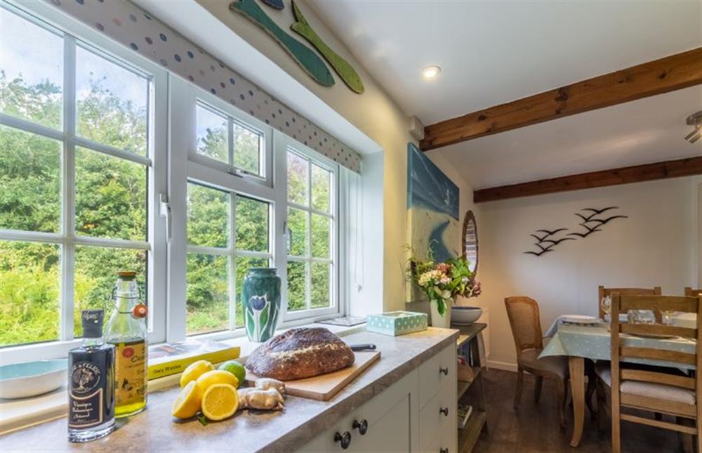 Ground floor: Bright galley style kitchen  at Columbine Cottage, Holme-next-the-Sea near Hunstanton