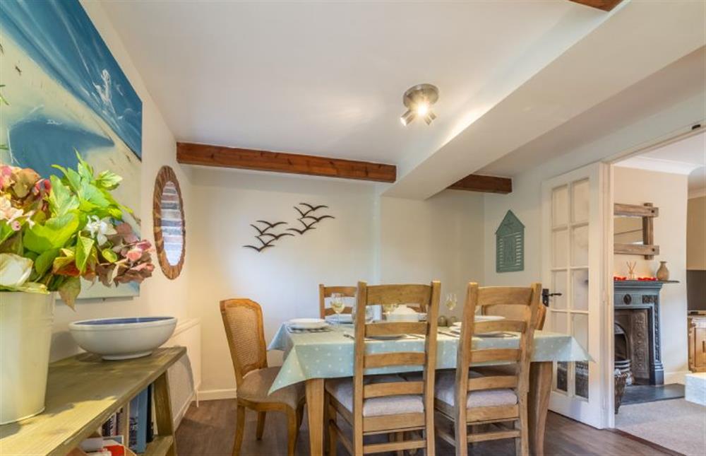 Ground floor: The dining area opens into the sitting room at Columbine Cottage, Holme-next-the-Sea near Hunstanton
