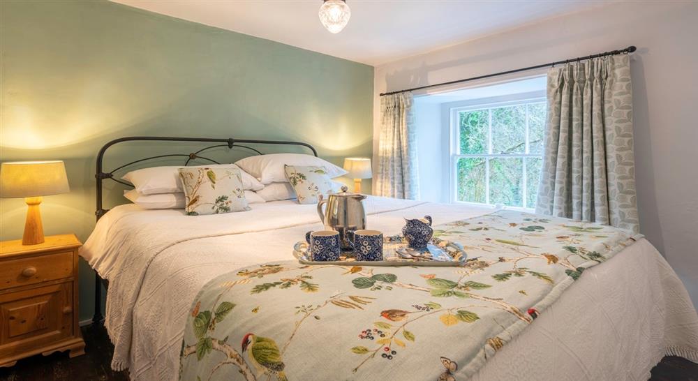 The bright double bedroom at Combe Cottage in Nr. Bideford, Devon