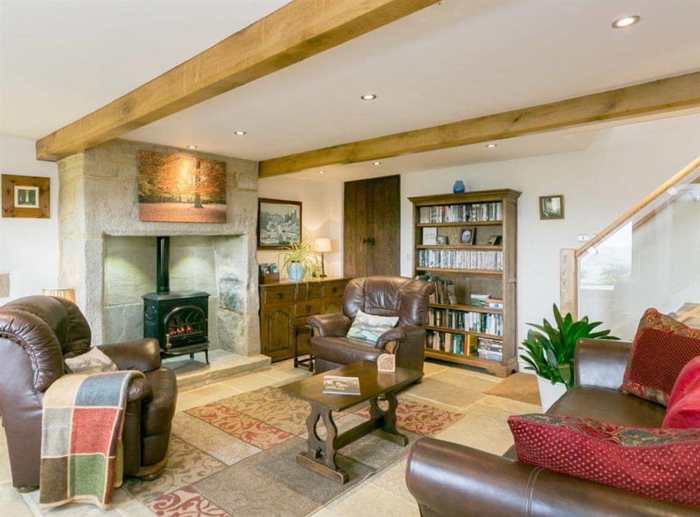 Characterful living room at Commons Farm Cottage in Wadsworth, near Hebden Bridge, West Yorkshire