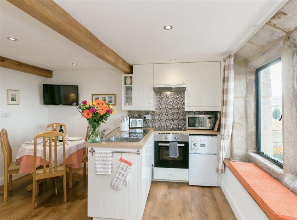 Delightful kitchen/ dining room at Commons Farm Cottage in Wadsworth, near Hebden Bridge, West Yorkshire