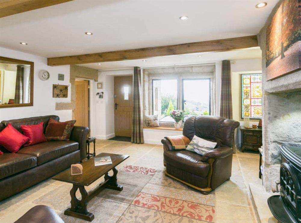 Well presented living room at Commons Farm Cottage in Wadsworth, near Hebden Bridge, West Yorkshire