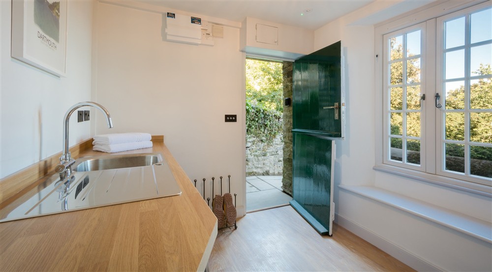 The utility room at Compass Cottage in Dartmouth, Devon