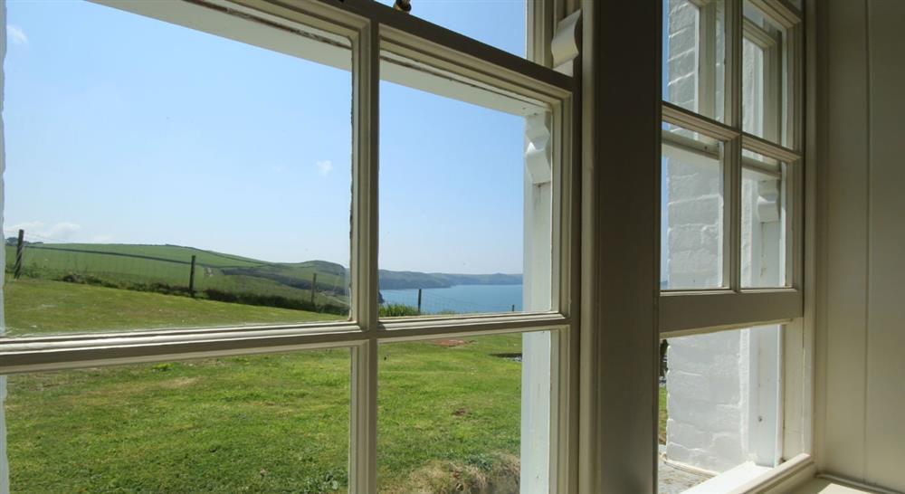 The view from the sitting room at Conor in Port Quin, Cornwall