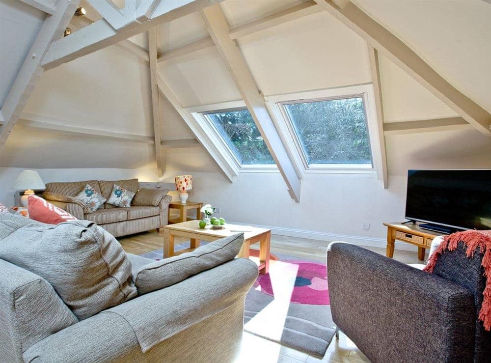 Spacious living area at Coombery Loft in Bow Creek, Nr Totnes, South Devon., Great Britain