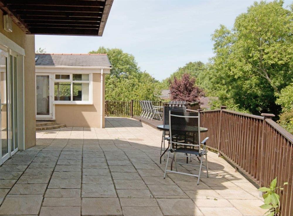Plenty of room for relaxing on the terrace at Copper Beech Cottage  in Aberaeron, Ceredigion., Dyfed